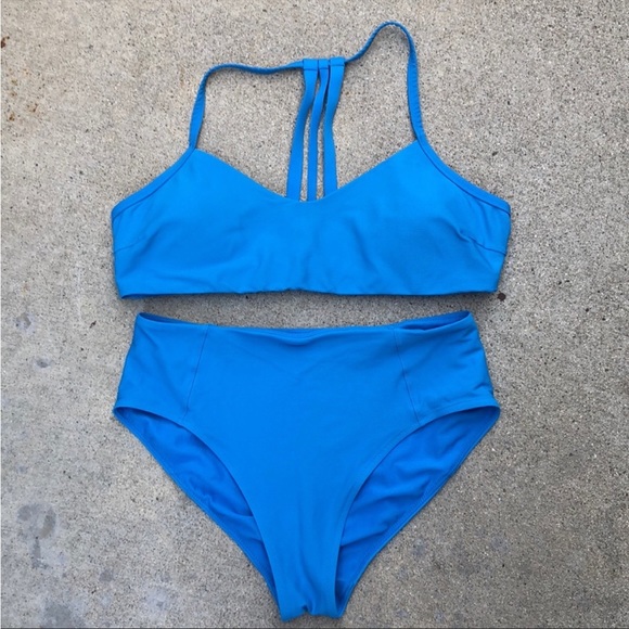 Athleta Swim Athleta Bright Blue High Waisted Bikini Poshmark